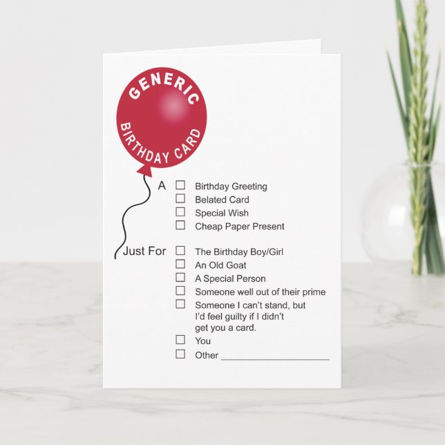 Carte de voeux d'anniversaire générique (Devant)