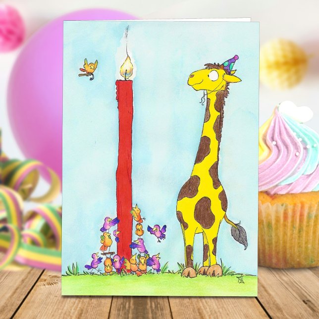 carte de vœux d'anniversaire GIRAFFE par Nicole Ja (Créateur téléchargé)