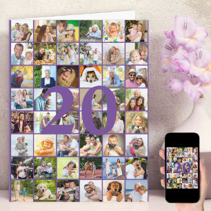 Carte de vœux d'anniversaire grand format avec col
