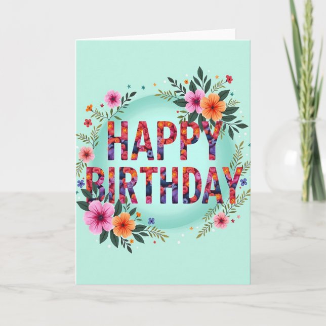 Carte de vœux d'anniversaire graphique (Devant)