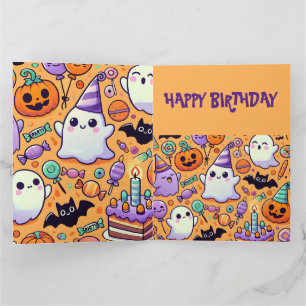 Carte de vœux d'anniversaire Halloween mignonne