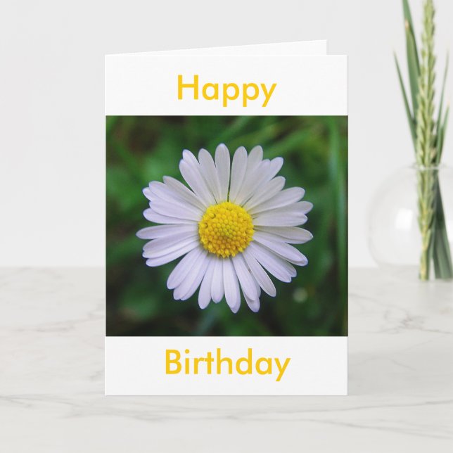 Carte de voeux d'anniversaire jolie fleur blanche (Devant)