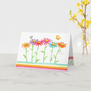 Carte de vœux d'anniversaire jolies marguerites ar