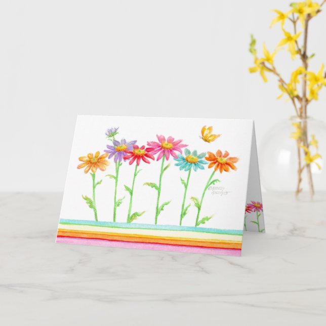 Carte de vœux d'anniversaire jolies marguerites ar (Fleur jaune)