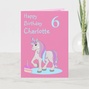 Carte de voeux d'anniversaire joyeuse Unicorn