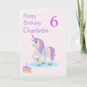 Carte de voeux d'anniversaire joyeuse Unicorn