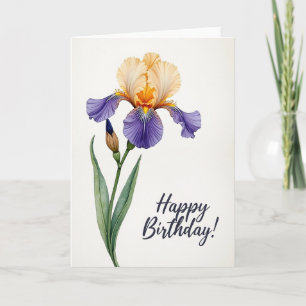 Carte de vœux d'anniversaire Joyeux Iris Art
