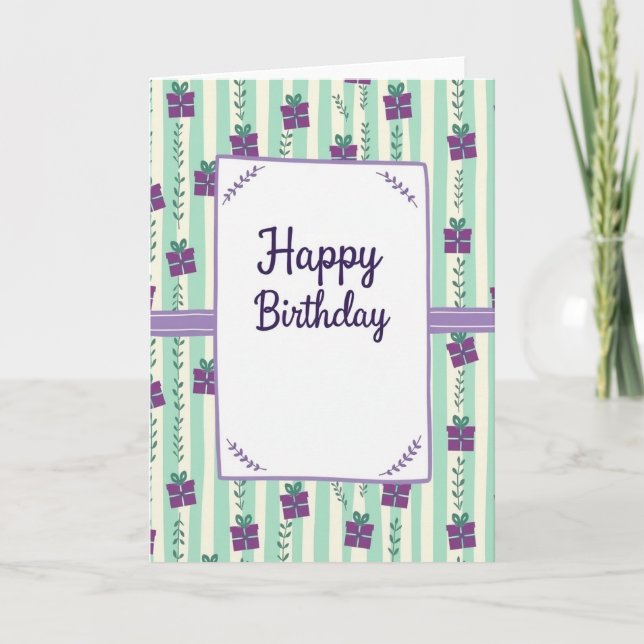 Carte de vœux d'anniversaire lavande (Devant)