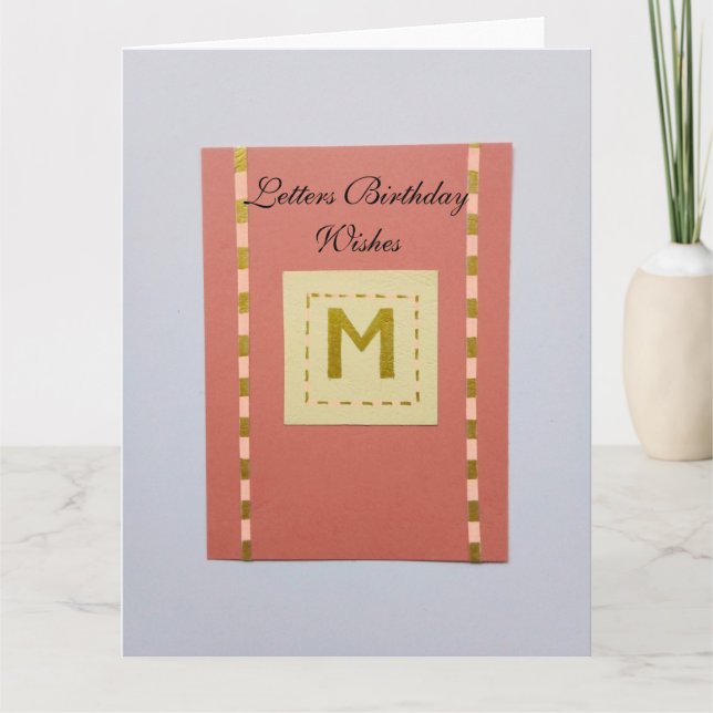 Carte de vœux d'anniversaire Lettres (Devant)
