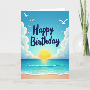 Carte de vœux d'anniversaire Lever de soleil côtie