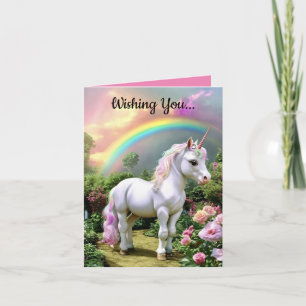 Carte de vœux d'anniversaire Licorne Mignonne
