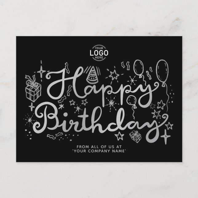 Carte de vœux d'anniversaire Logo Entreprise Fun A (Devant)