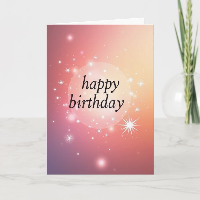 Carte de vœux d'anniversaire lumineuse (Devant)