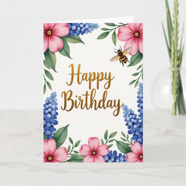 Carte de vœux d'anniversaire lumineuse (Devant)