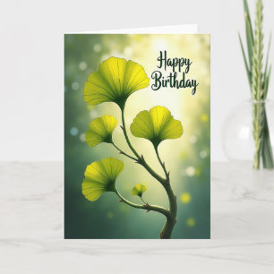 Carte de vœux d'anniversaire Luminous Leaves