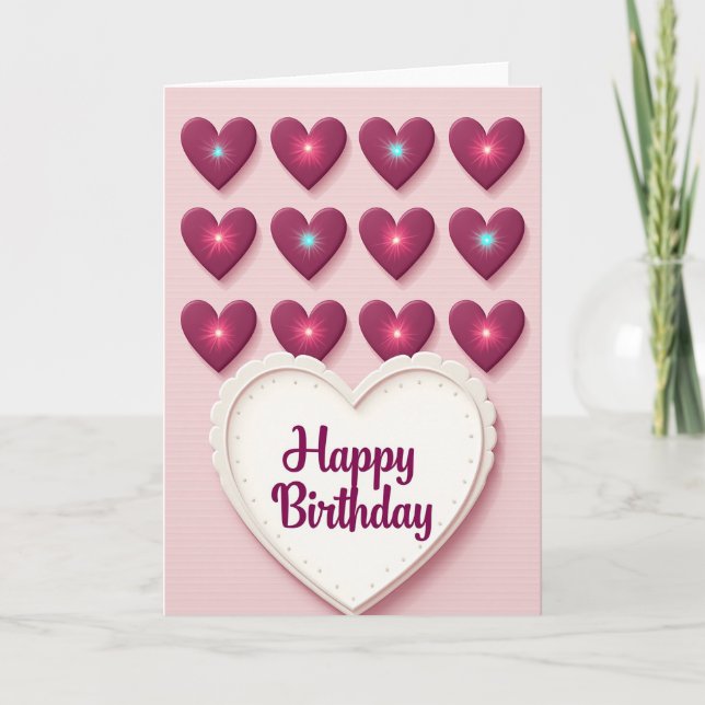 Carte de vœux d'anniversaire Magenta (Devant)