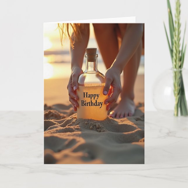 Carte de vœux d'anniversaire Message côtier (Devant)