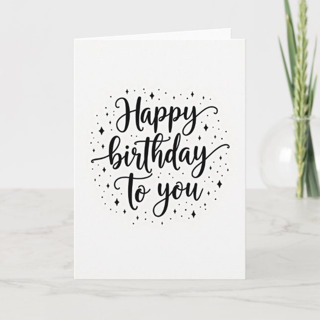 Carte de vœux d'anniversaire minimaliste (Devant)