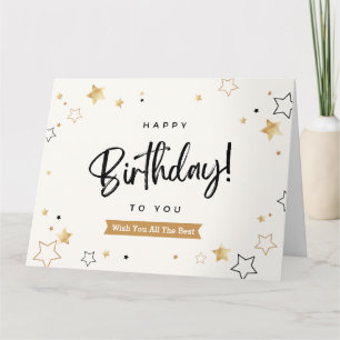 Carte de voeux d'anniversaire moderne Black and Go