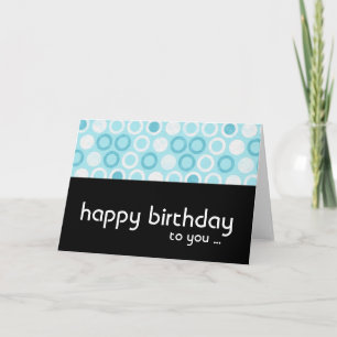 Carte de voeux d'anniversaire moderne Blue Circles