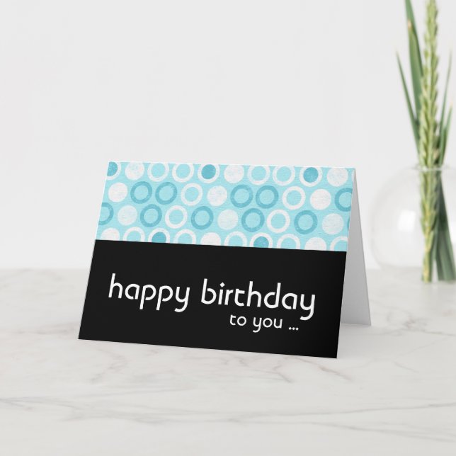 Carte de voeux d'anniversaire moderne Blue Circles (Devant)