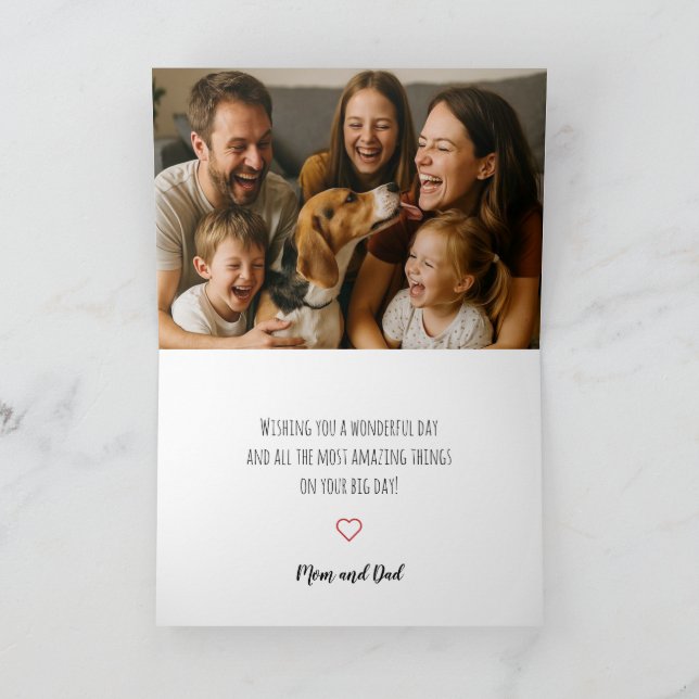 Carte de vœux d'anniversaire moderne simple avec p (Intérieur)