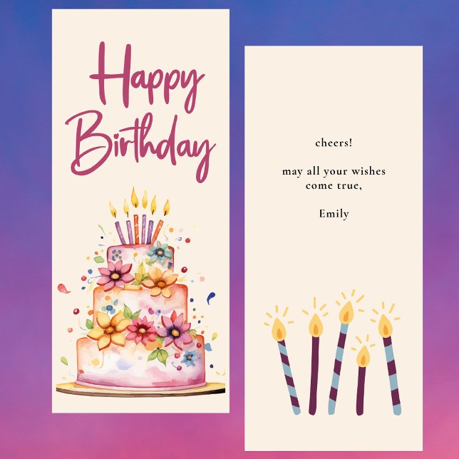Carte de voeux d'anniversaire moderne Watercolor (Créateur téléchargé)