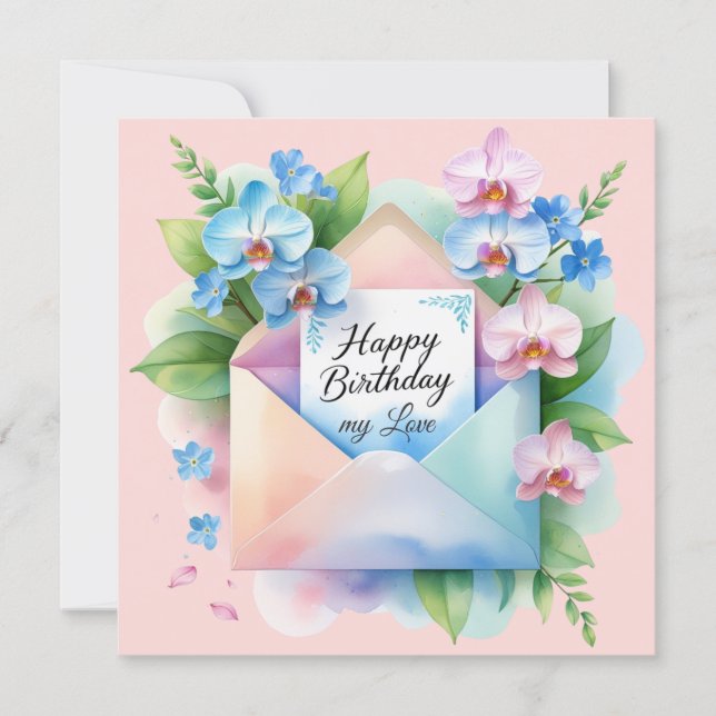 Carte de voeux d'anniversaire mon amour (Devant)