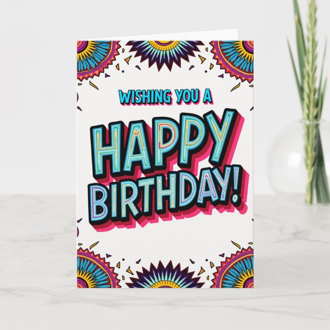 Carte de vœux d'anniversaire mosaïque (Devant)