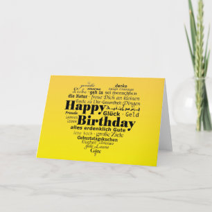Carte de vœux d'anniversaire multilingue