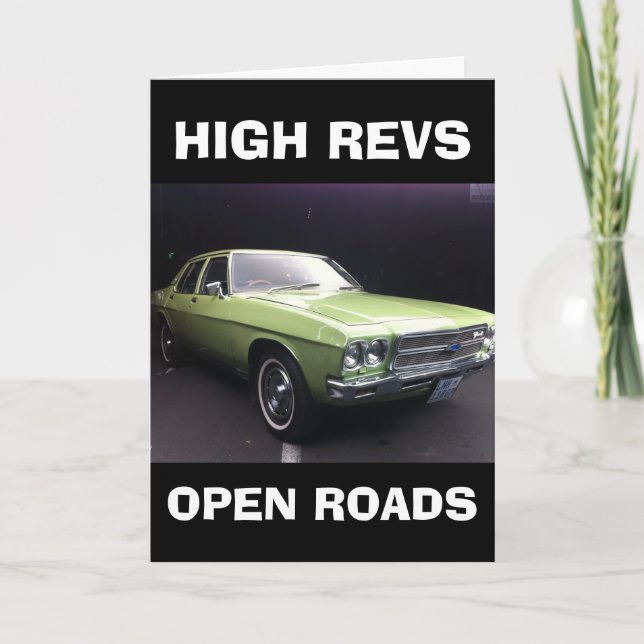 CARTE DE VOEUX D'ANNIVERSAIRE MUSCLE CAR (Devant)