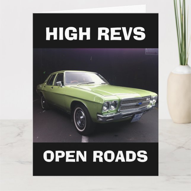 CARTE DE VOEUX D'ANNIVERSAIRE MUSCLE CAR (Devant)