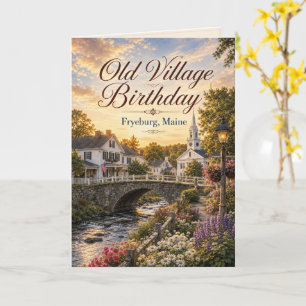 Carte de vœux d'anniversaire Old Village Fryeburg