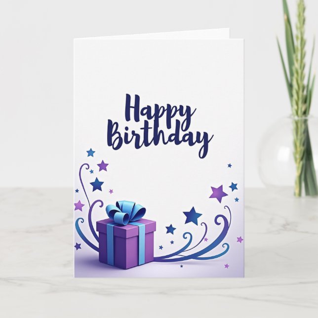 Carte de vœux d'anniversaire ornée (Devant)