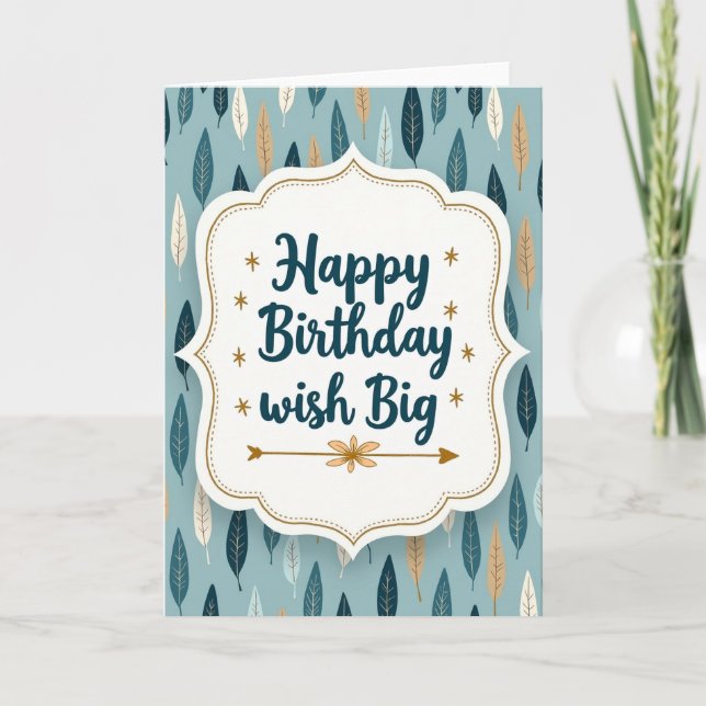 Carte de vœux d'anniversaire ornée (Devant)