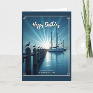 Carte de vœux d'anniversaire paisible sur le thème