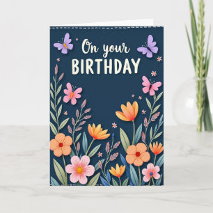 Carte de vœux d'anniversaire Papillon