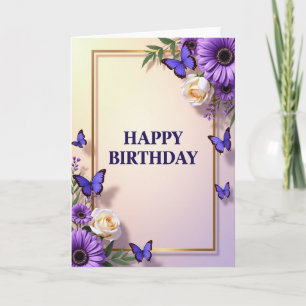 Carte de vœux d'anniversaire papillon