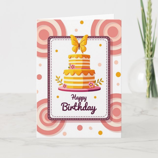 Carte de vœux d'anniversaire Papillon (Devant)