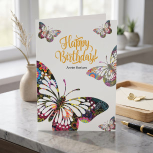Carte de vœux d'anniversaire Papillon Motif