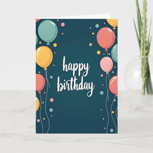 Carte de vœux d'anniversaire pastel (Devant)