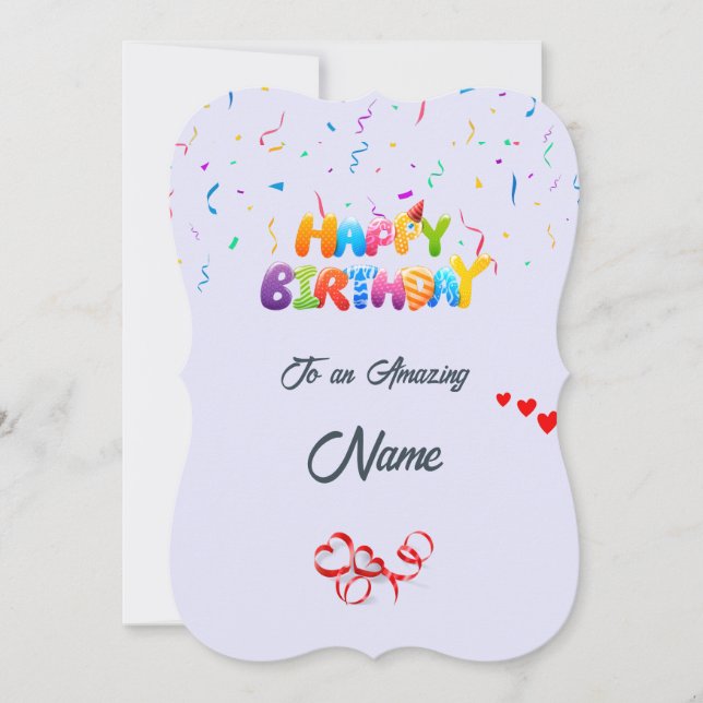 Carte de voeux d'anniversaire personnalisée - Bell (Devant)