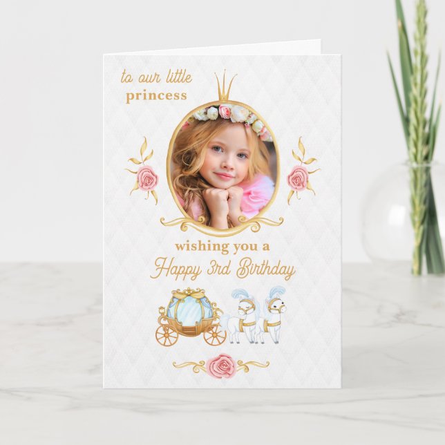 Carte de vœux d'anniversaire photo Princesse Rose (Devant)