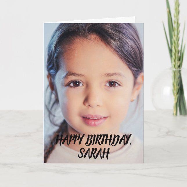 CARTE DE VŒUX D'ANNIVERSAIRE PHOTO SIMPLE MODERNE (Devant)