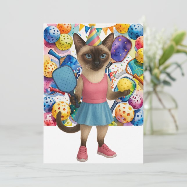 Carte de vœux d'anniversaire Pickleball  (Debout devant)