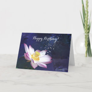 Carte de voeux d'anniversaire Pink Lotus personnal