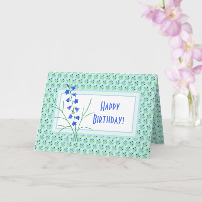 Carte de vœux d'anniversaire pliée Crocus et Iris (Orchidée)