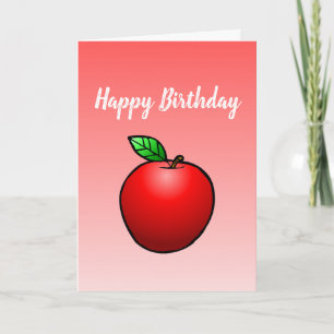 Carte de vœux d'anniversaire pliée Pomme rouge