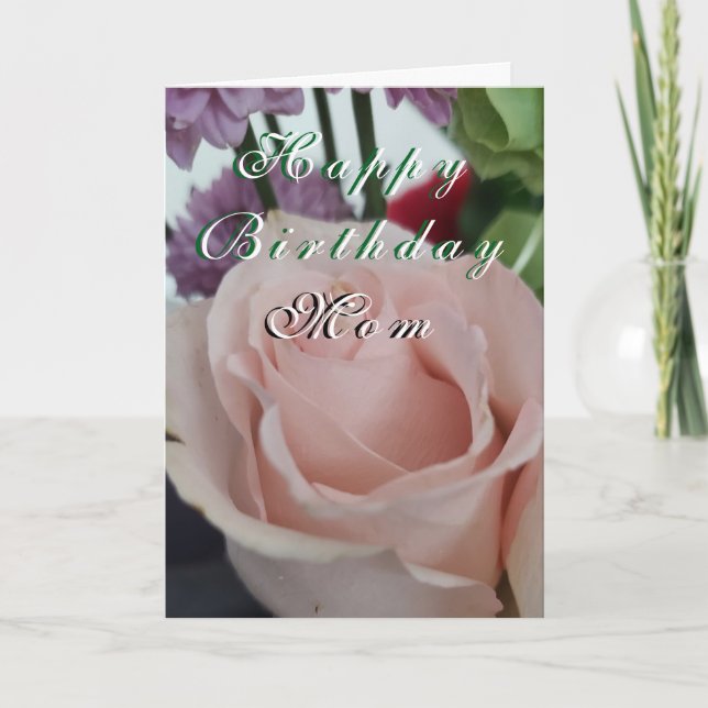 Carte de vœux d'anniversaire pliée pour maman à mo (Devant)