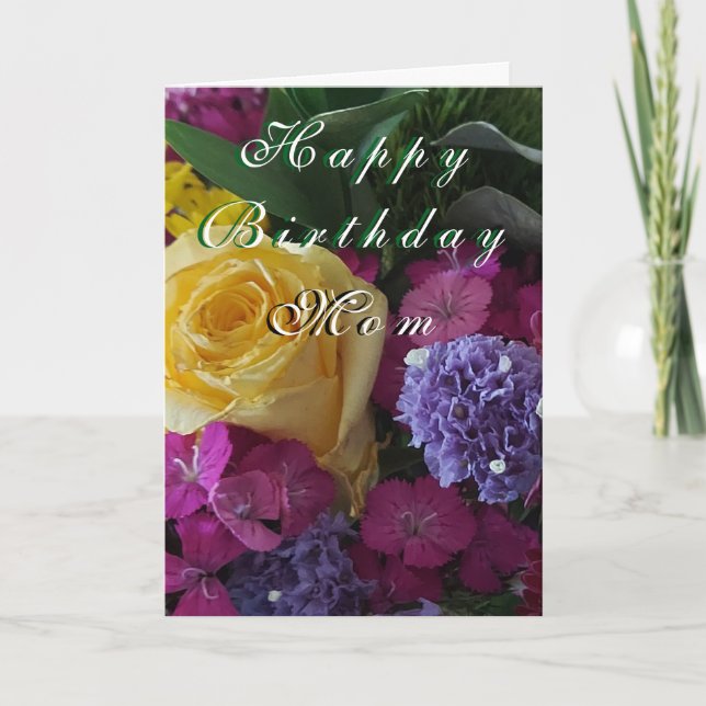 Carte de vœux d'anniversaire pliée pour maman à mo (Devant)